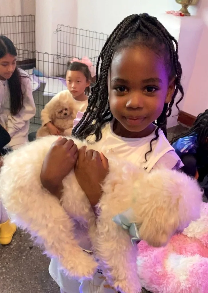 Birthday parties — child holding a Star Poodlez
