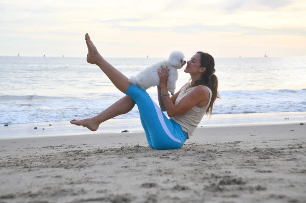 Yoga classes — beach yoga with Star Poodlez